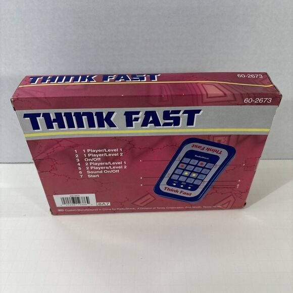 Vintage Think Fast Game #60-2673  From Radio Shack NOS Sealed NEW - Picture 3 of 6